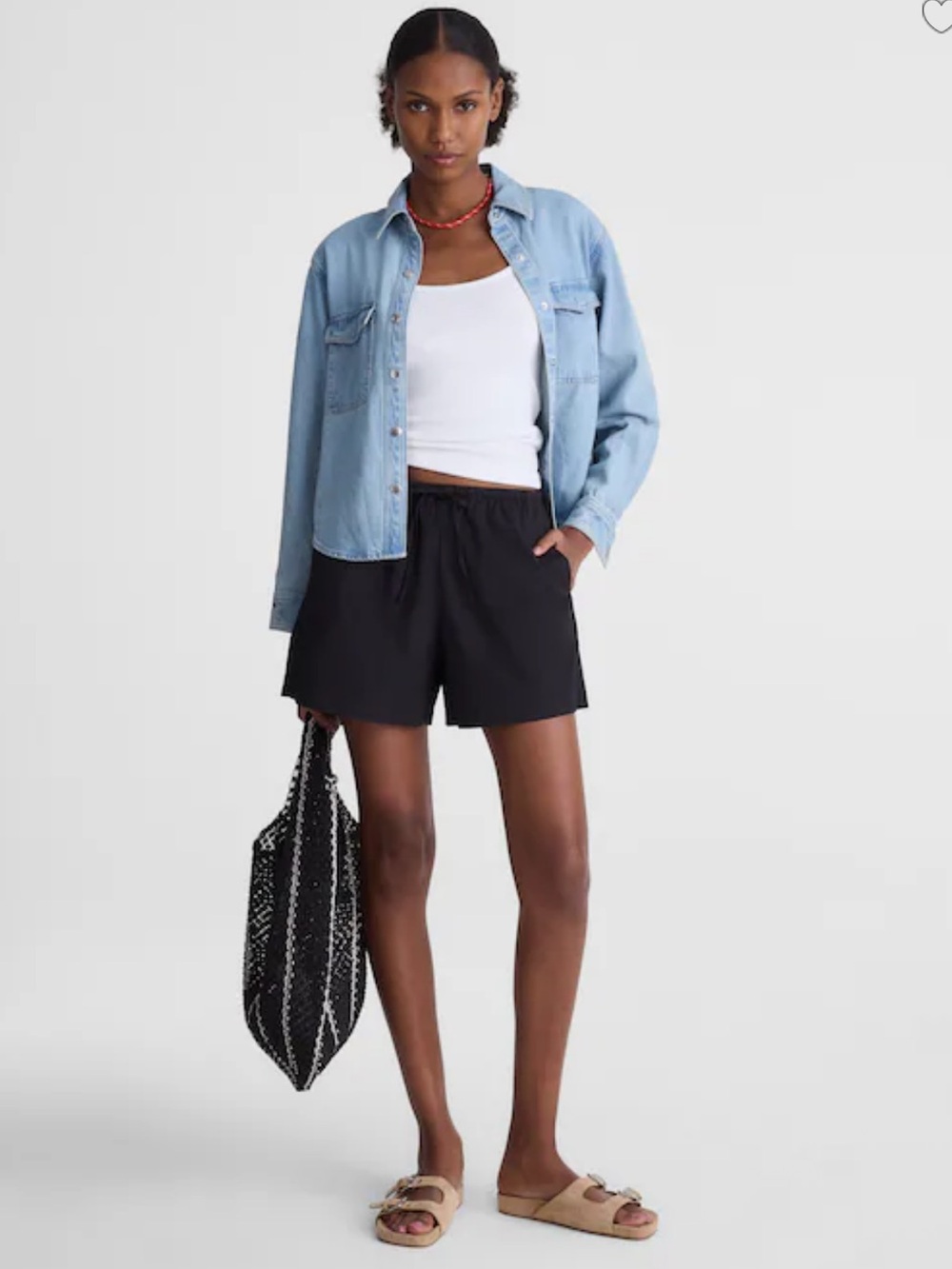 Madewell Black Pull-On High-Waist Shorts